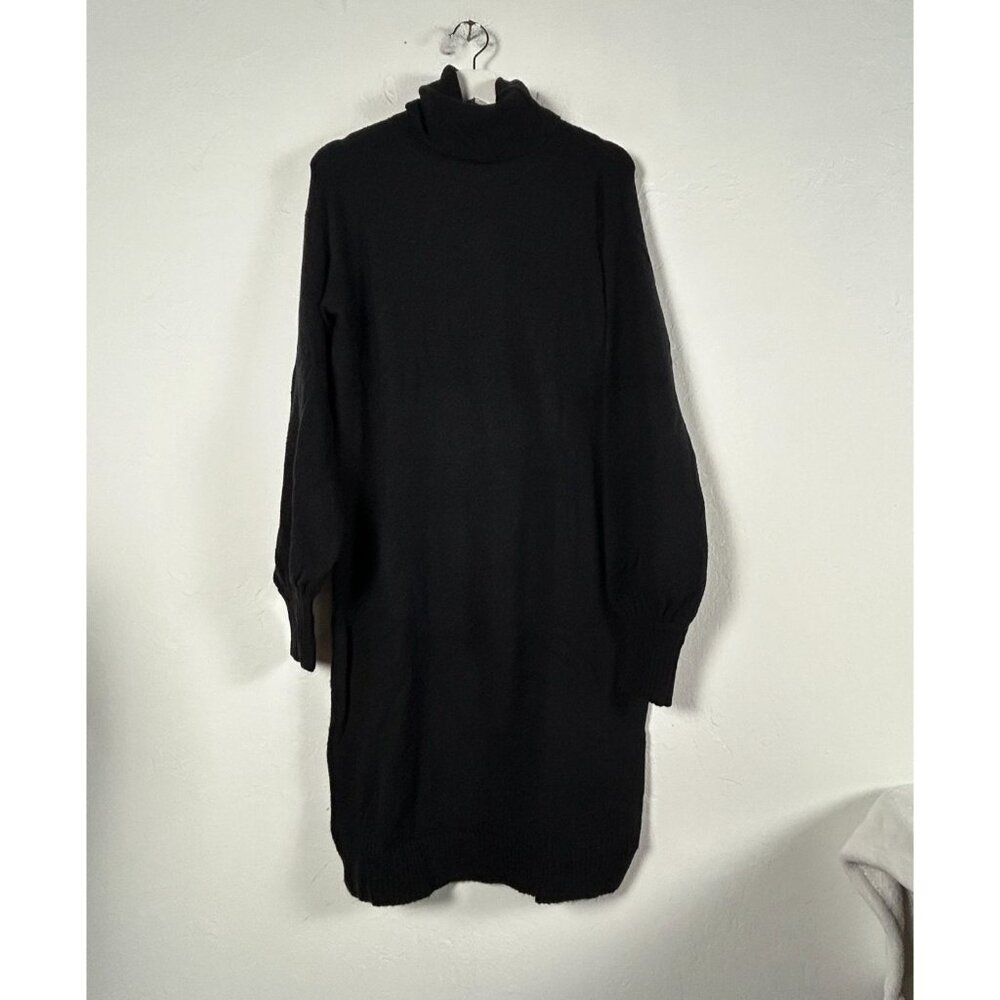 J.Crew Womens Turtleneck Sweater Dress in Supersoft Yarn Black Medium AD080 New